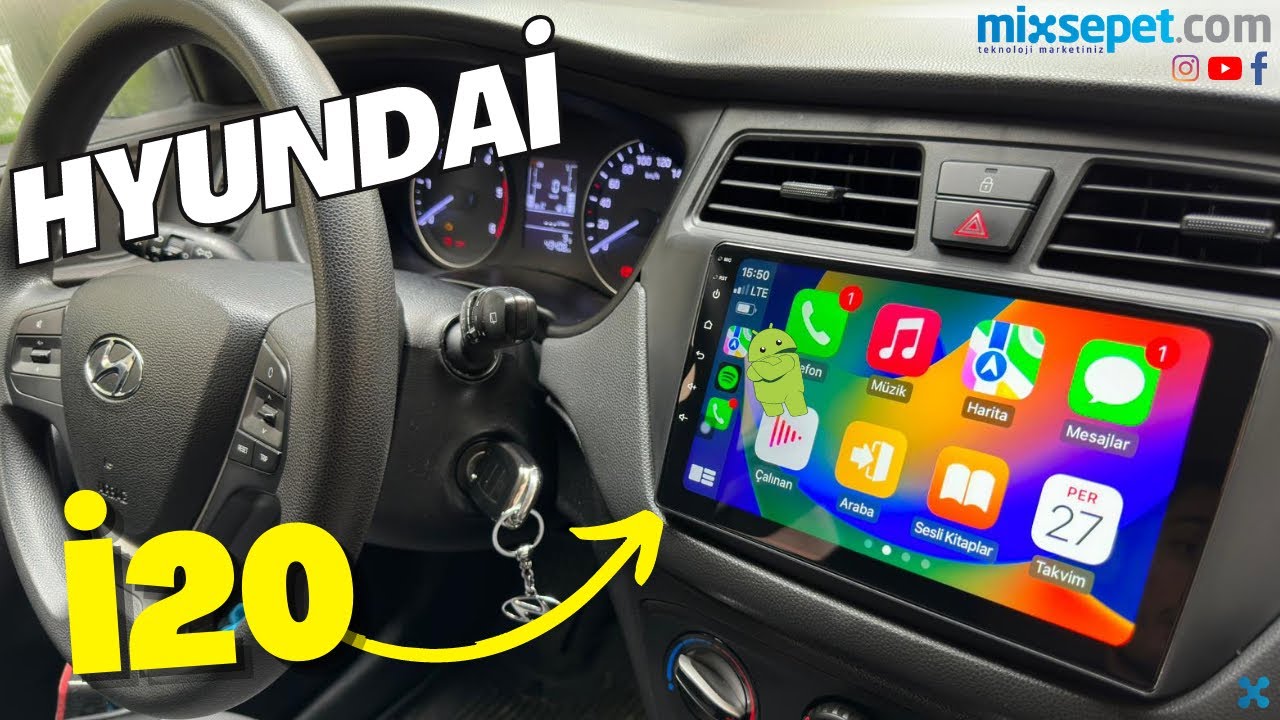HYUNDAİ İ20 (2014-2018) ANDROİD MULTİMEDYA SİSTEMİ !! #carplay #hyundai 22-1617