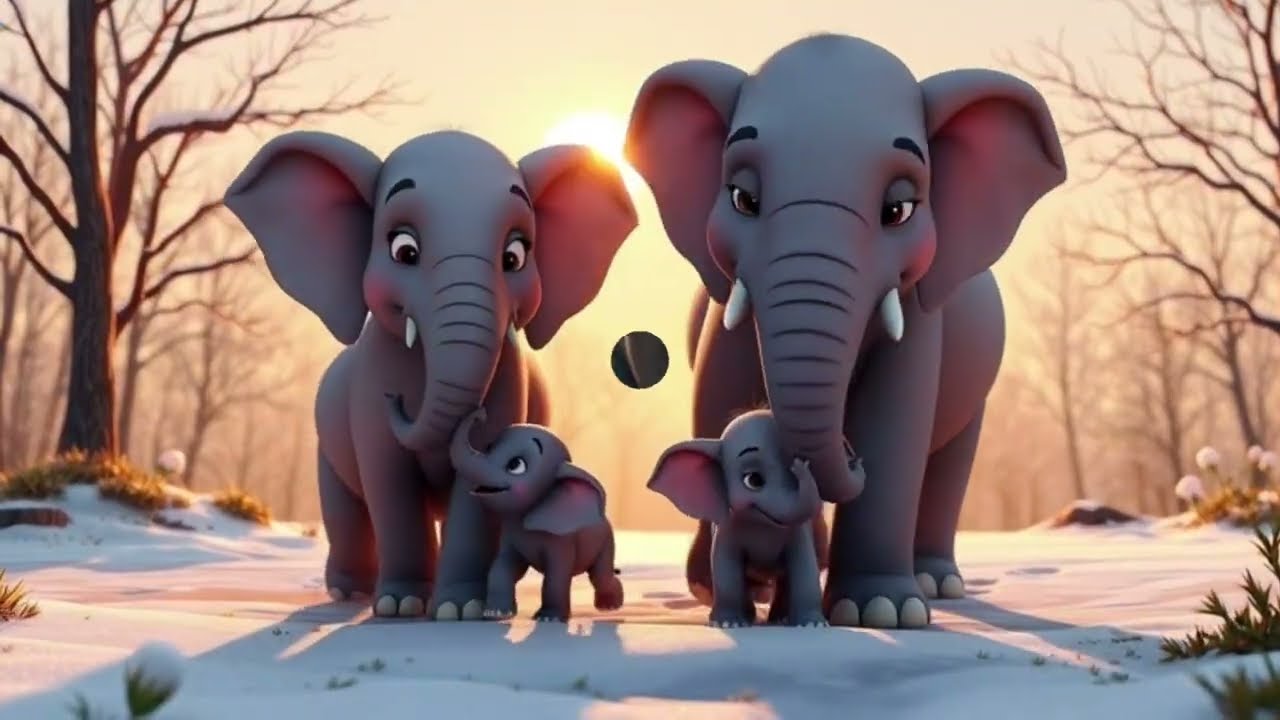 “बर्फीले जंगल में उम्मीद की कहानी – हाथी परिवार”😍😍||Motivational story || moral story || Hindi story
