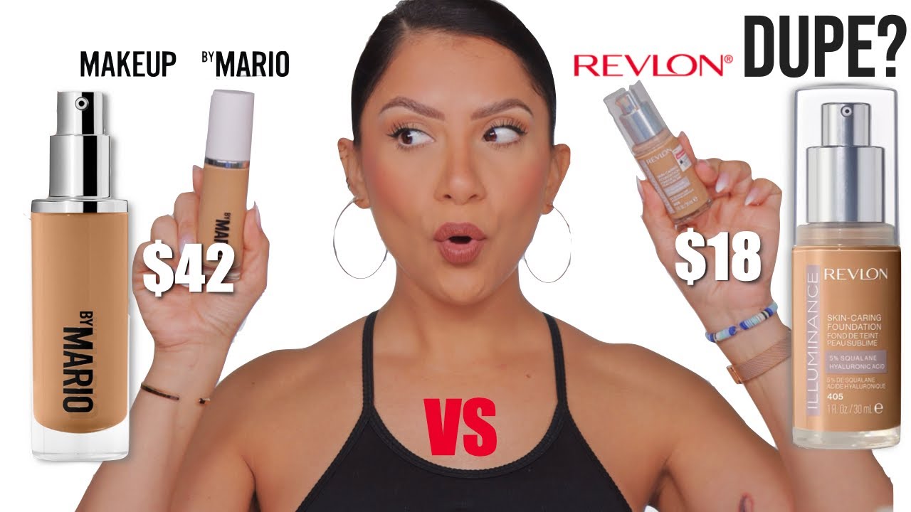 DUPE? MAKEUP BY MARIO VS REVLON FOUNDATION + ALL DAY WEAR TEST  *oily skin* | MagdalineJanet