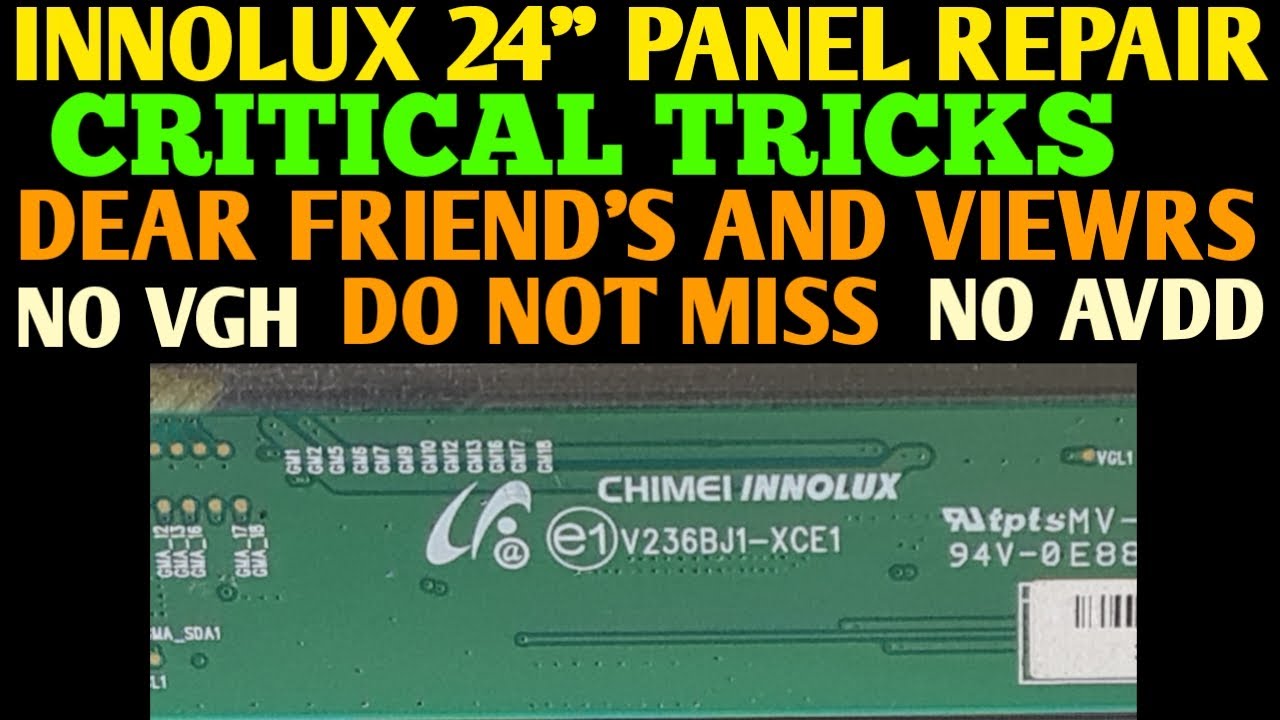 CHIMEI INNOLUX V236BJ1 - XCE1 PANEL REPAIR SECRET TRICKS || HOW TO  REPAIR INNOLUX 24