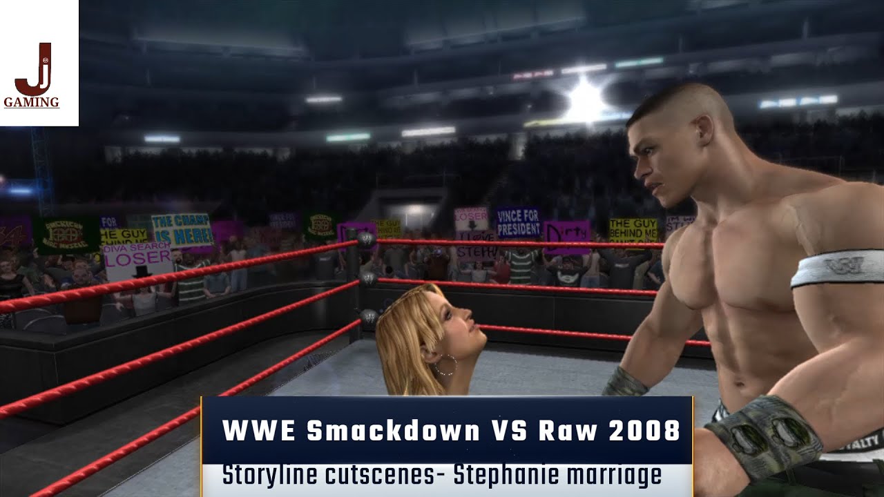 WWE Smackdown VS Raw 2008 Сезонный режим, кат-сцены сюжетной линии брака Стефани МакМэхон