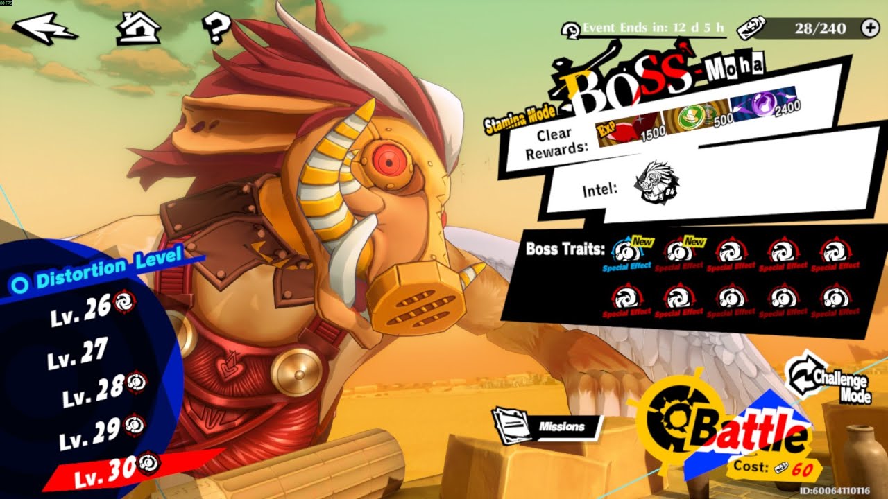 Boss Battle Moha Distortion Level 30 | Crossroads of Fate Pyramid Arc | Persona 5 The Phantom X