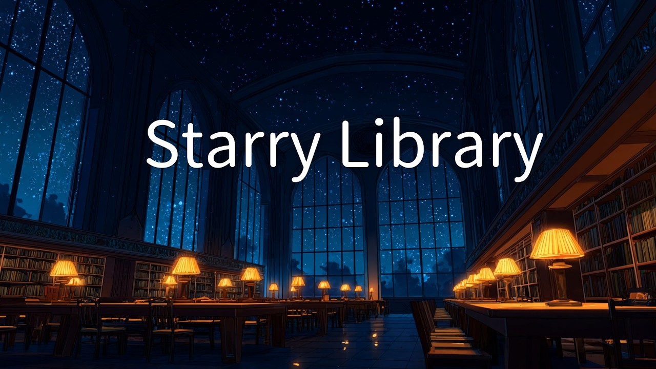 【Sleep Music】Starry Library Night | Calm Ambient Piano for Deep Sleep