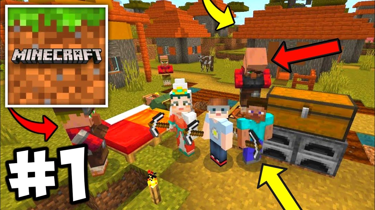 Minecraft PE Multiplayer Survival Walkthrough Gameplay Part 1 | MINECRAFT Pocket Edition