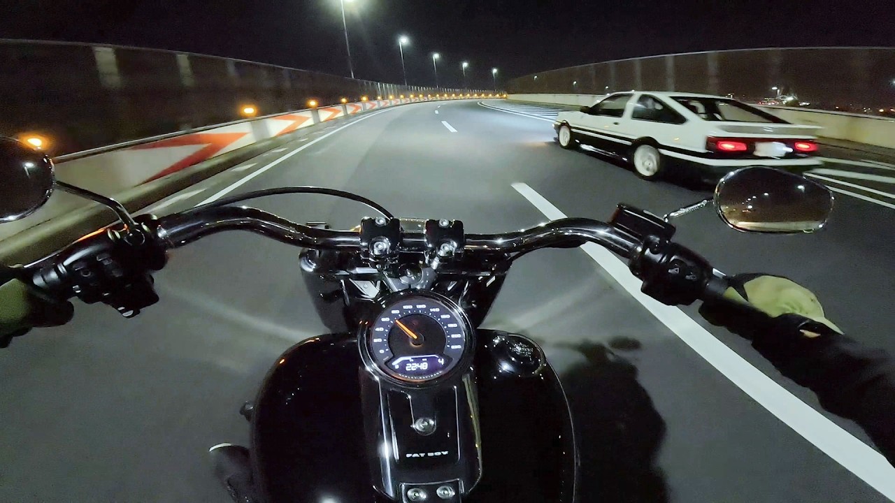 Harley Davidson Fat Boy Tokyo Night Ride exhaust sound
