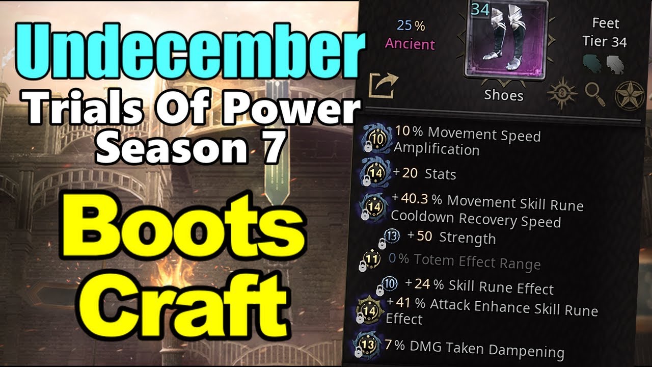 Boots Craft | Guide | Undecember