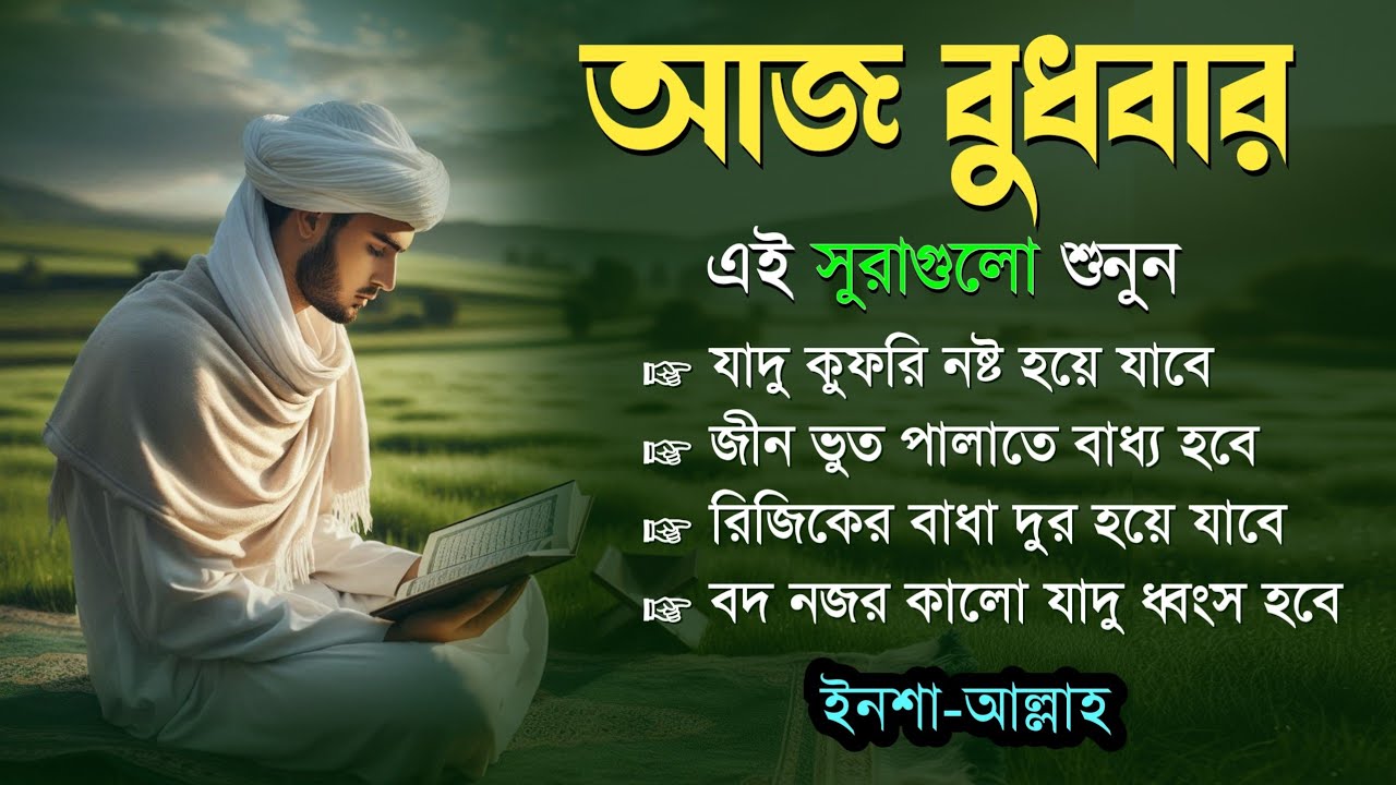 আজ বুধবার জীন, ভুত, রোগ, দুশ্চিন্তা,বদনজর, রিজিকের বাধা দুর হবে ইনশাআল্লাহ | Listen Every  Wednesday