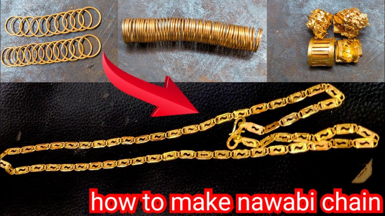 Nawabi Gold Chain Making part -2 | Nawabi Gold Chain Designs| Making  Gold Jewelry - Nadia Jewellery