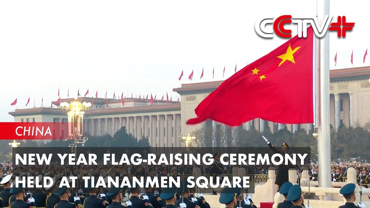 New Year Flag-Raising Ceremony Held at Tiananmen Square in Beijing