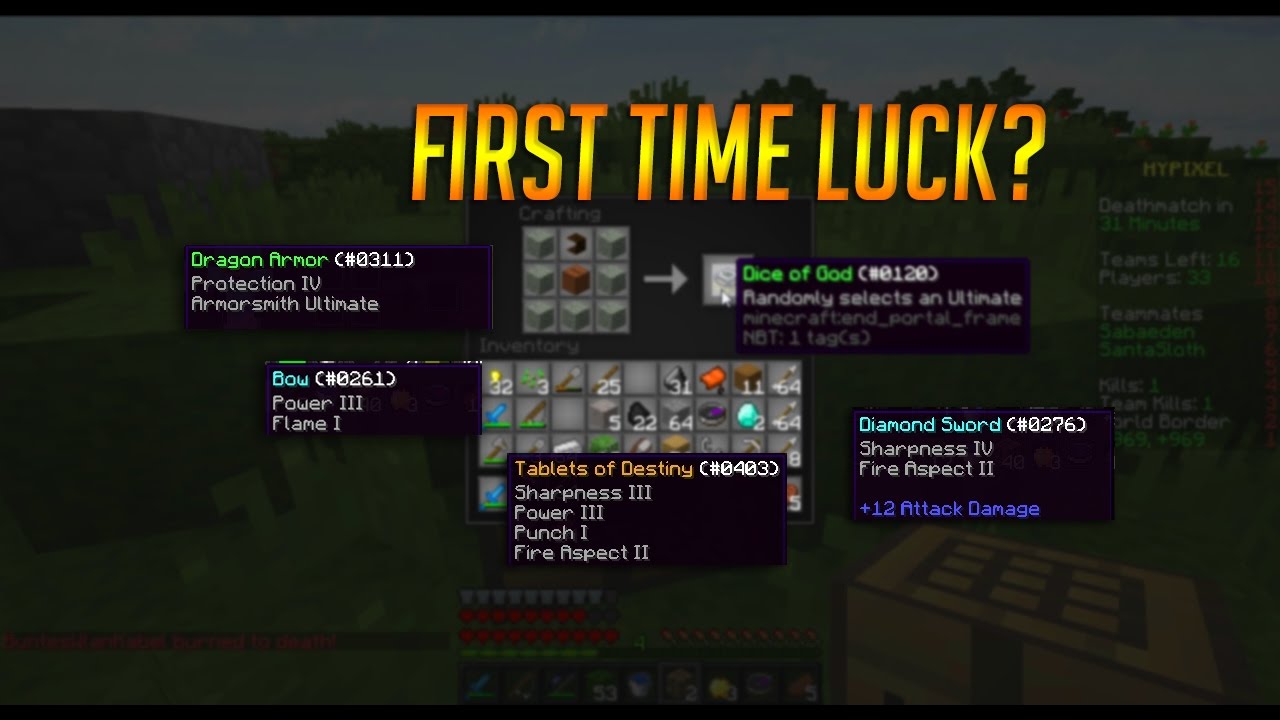 ''FIRST TIME CRAFTING DICE OF GOD'' - Hypixel UHC