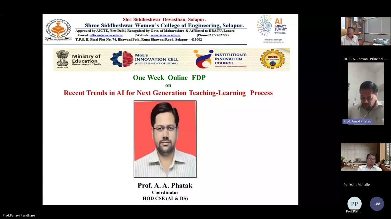 FDP on Recent Trends in AI for Next Generation Teaching Learning Process 20260127 140728 Meeting Rec