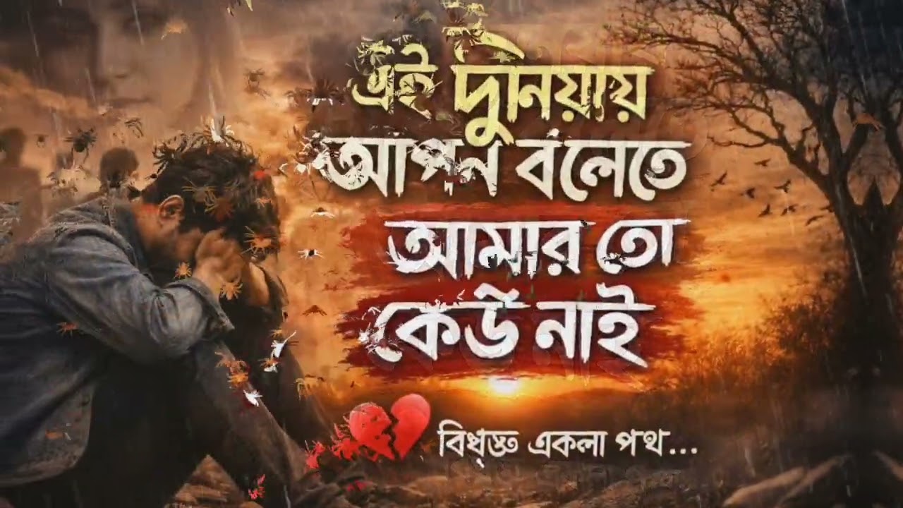 এই দুনিয়ায় আপন বলতে আমার তো কেউ নাই | হৃদয় ছুঁয়ে যাওয়া কষ্টের বাংলা গান 💔 | New Bangla Sad Song