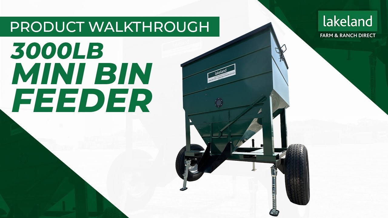 3000lbs Capacity Portable Mini Feed Bin with Trailer | Sort & Transport Feed with Ease