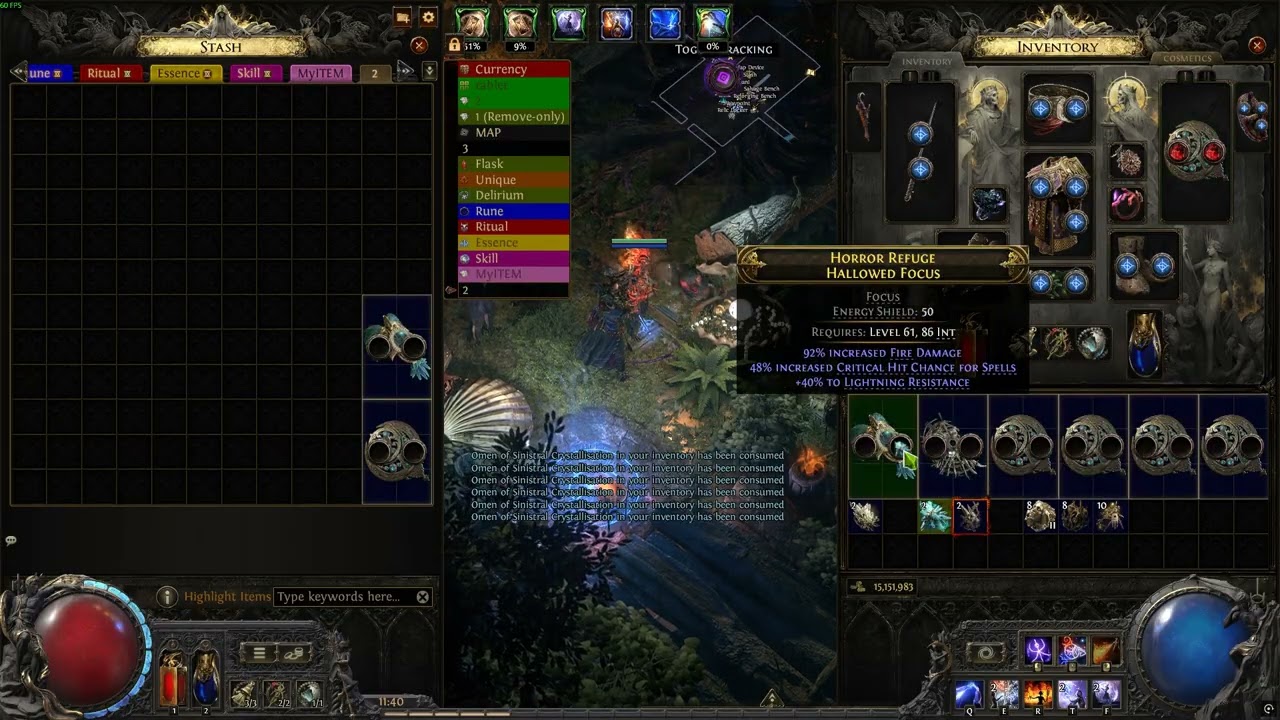 Path of Exile 2 (0.3) Craft Focus all spell +3 & spell dmg