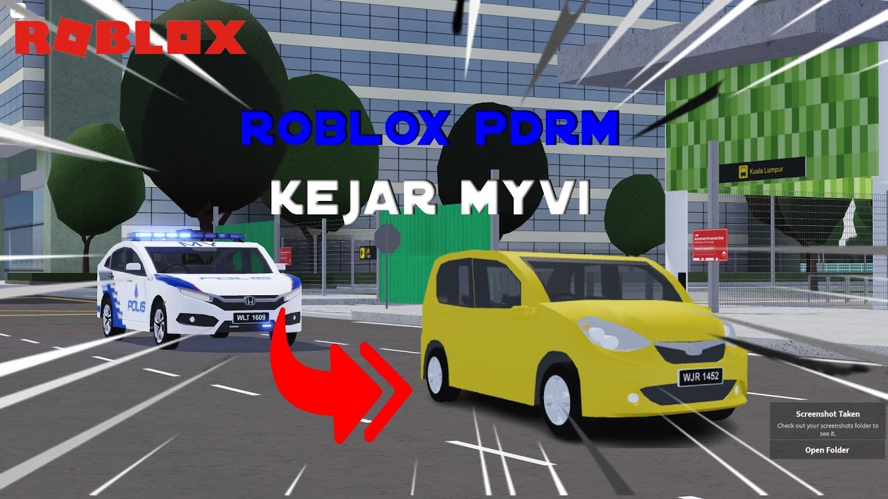 Roblox Bandar | PDRM Patrol | Kejar Myvi Atas Rumput Sampai Civic Kena Off Road