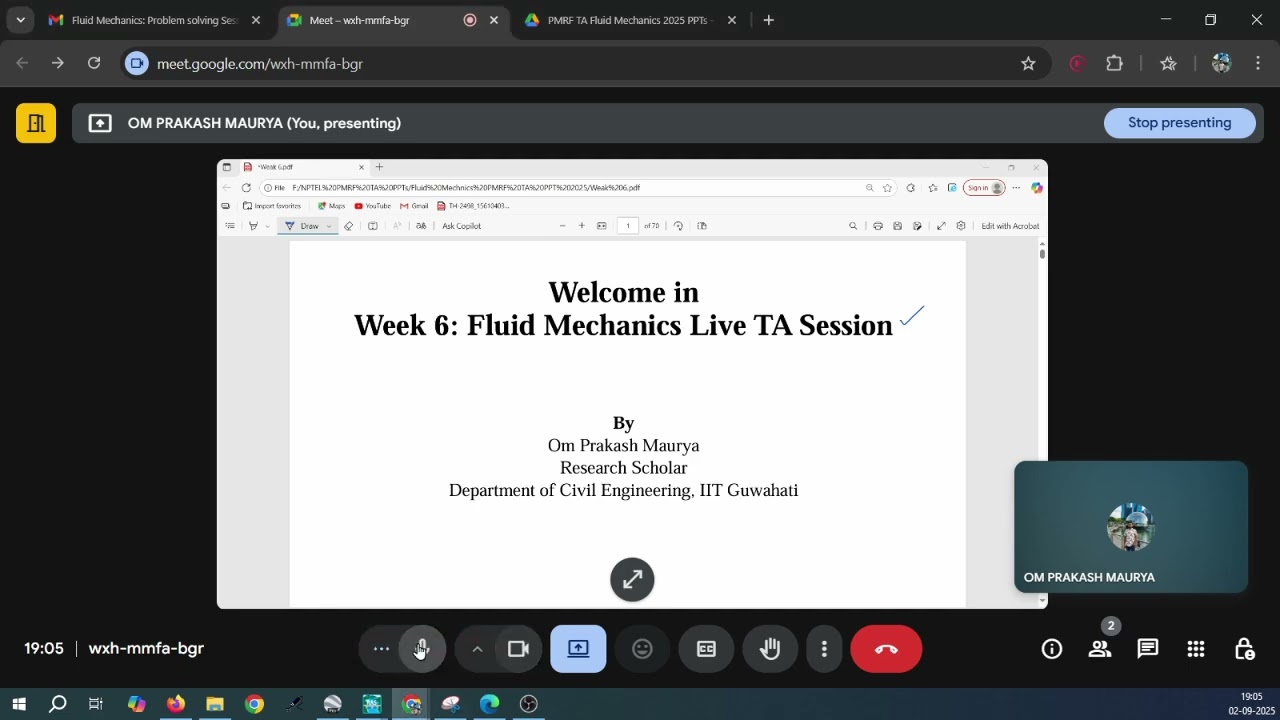 Week 6: Fluid Mechanics 2025 PMRF Live TA