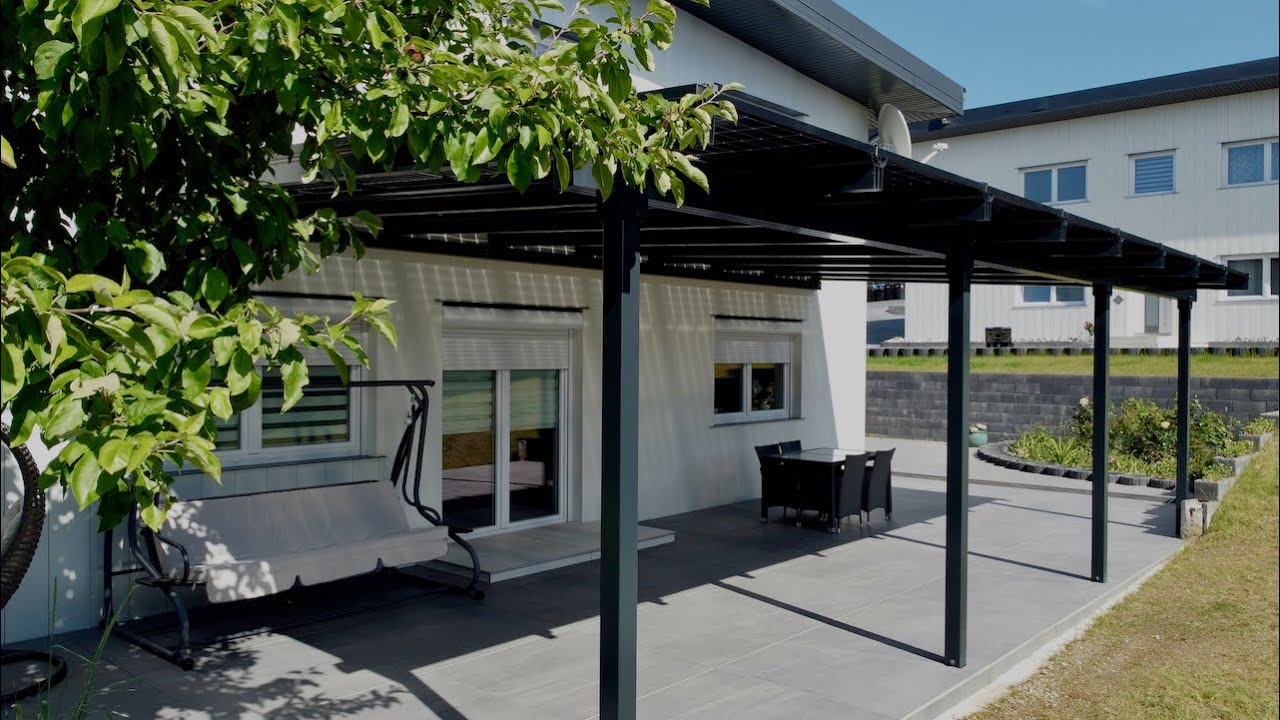 Photovoltaik Überdachung Terrasse - bifacial - Aluminium