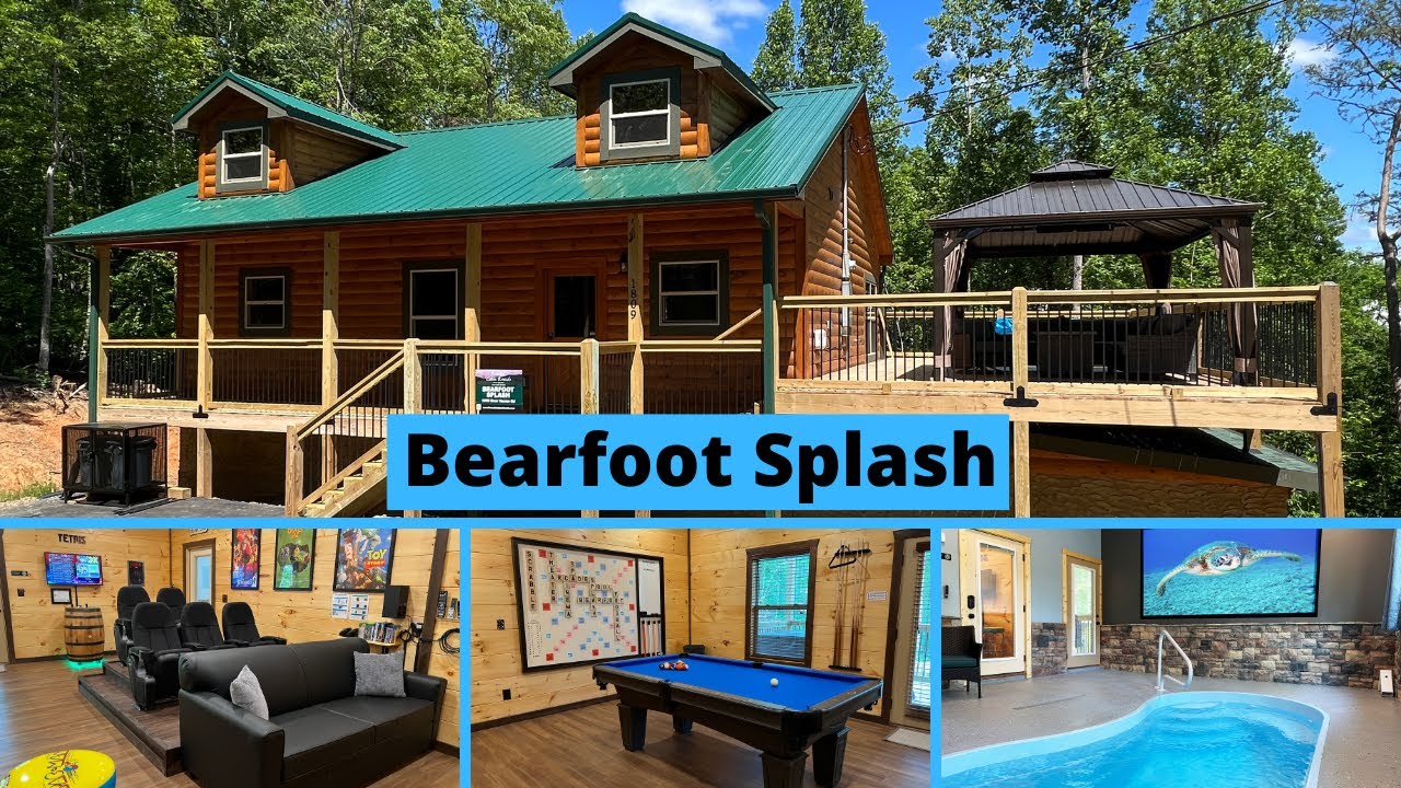 Peaceful Cabin Rentals - Bearfoot Splash Tour - Pigeon Forge Area Pool Cabin