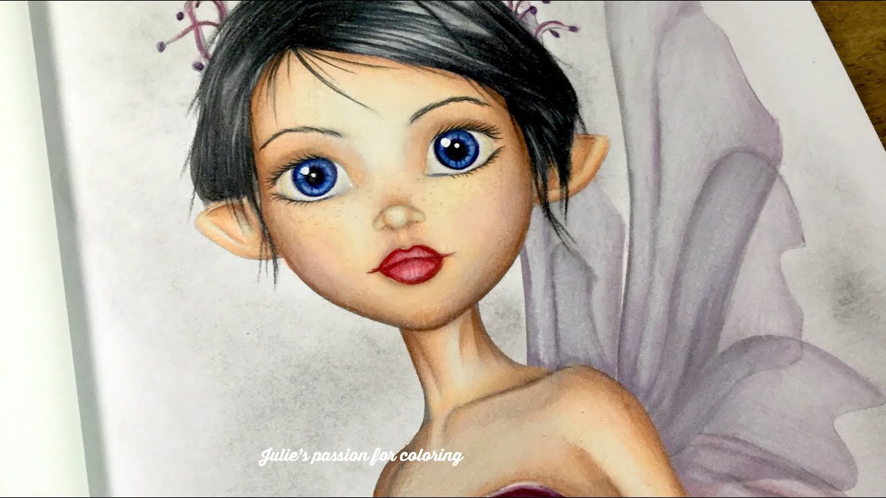 GORGEOUS FAIRIES by Rachel Mintz - greyscale coloring - prismacolor pencils