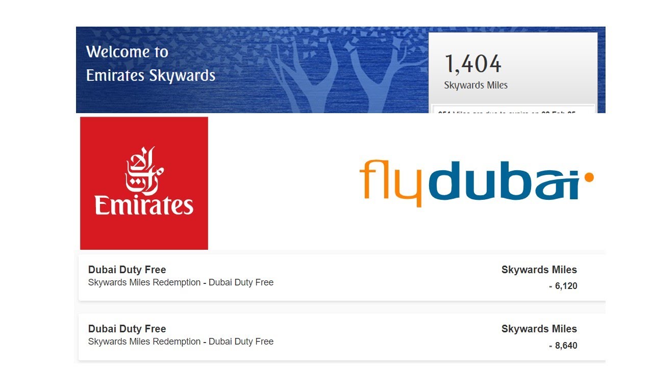 How to spend skywards miles. Emirates Fly Dubia