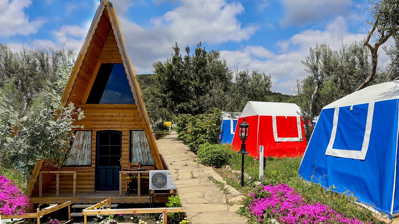 Assos ile Küçükkuyu arası çadır, karavan kamp alanları (Bungalow evler)