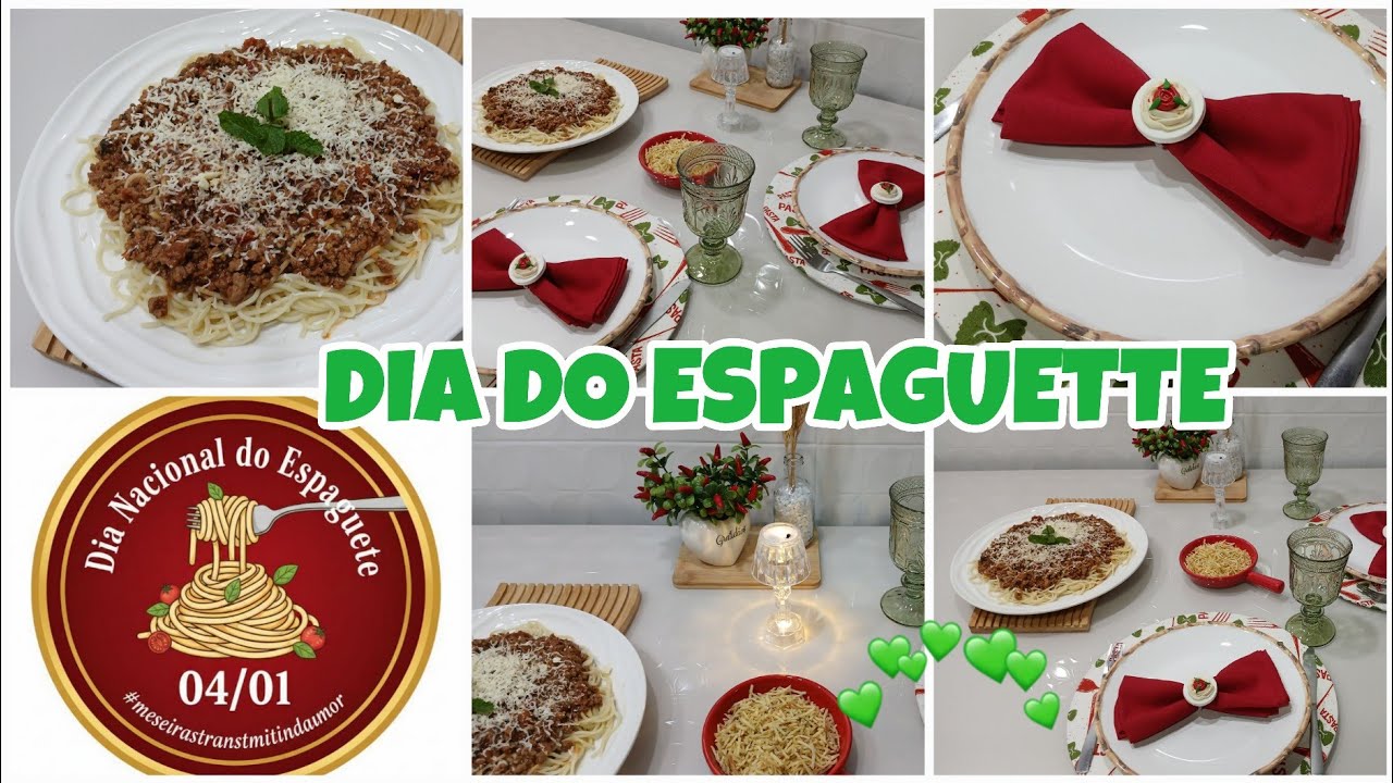 MESA POSTA COM ESPAGUETTE A BOLONHESA MOLHO SIMPLES E DELICIOSO