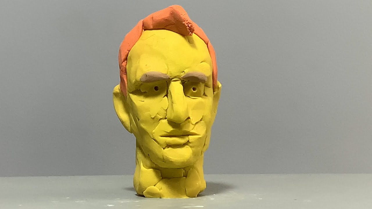 Creating a Not‑So‑Happy Face in Clay | OMG 😱 #sculpture #art