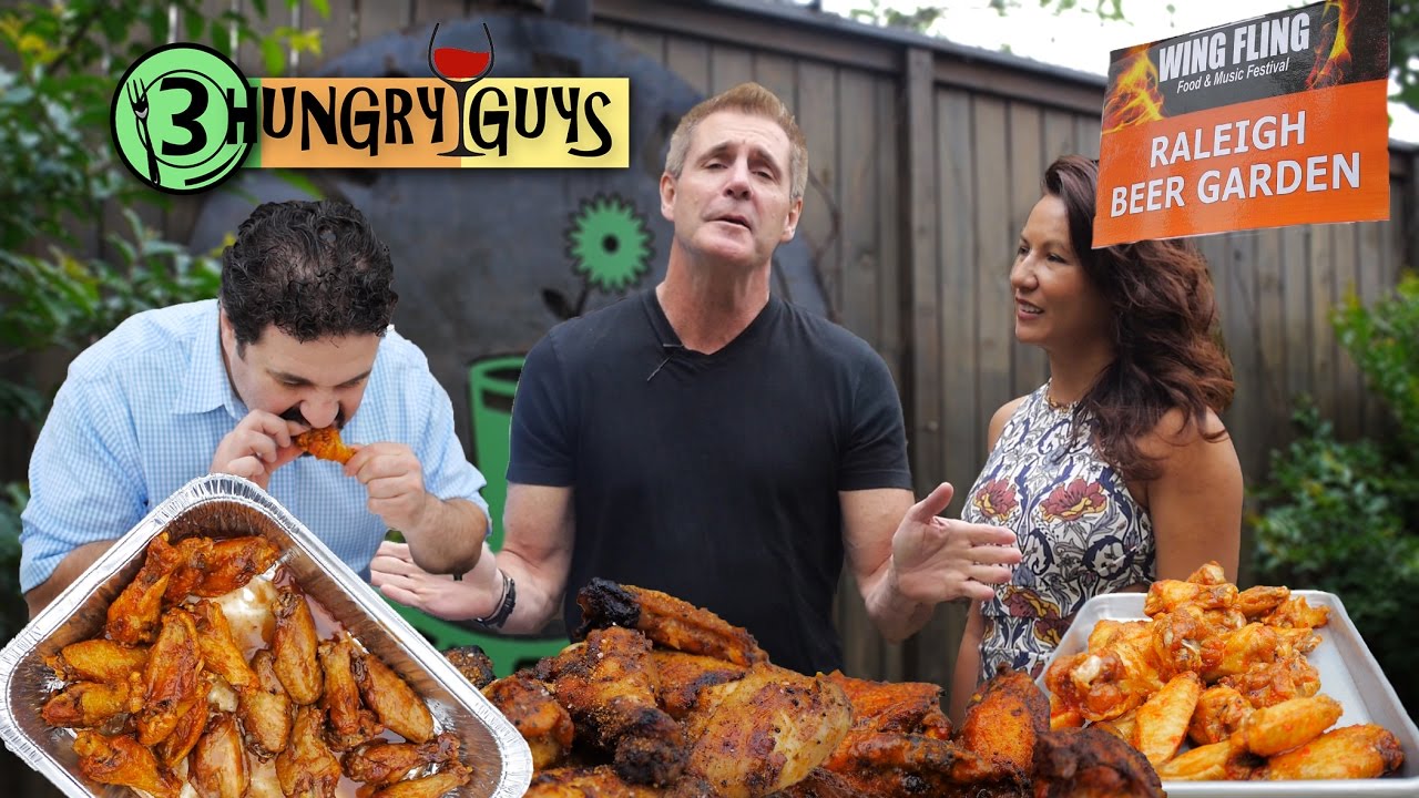 3 Hungry Guys at the Raleigh Beer Garden Wing Fling