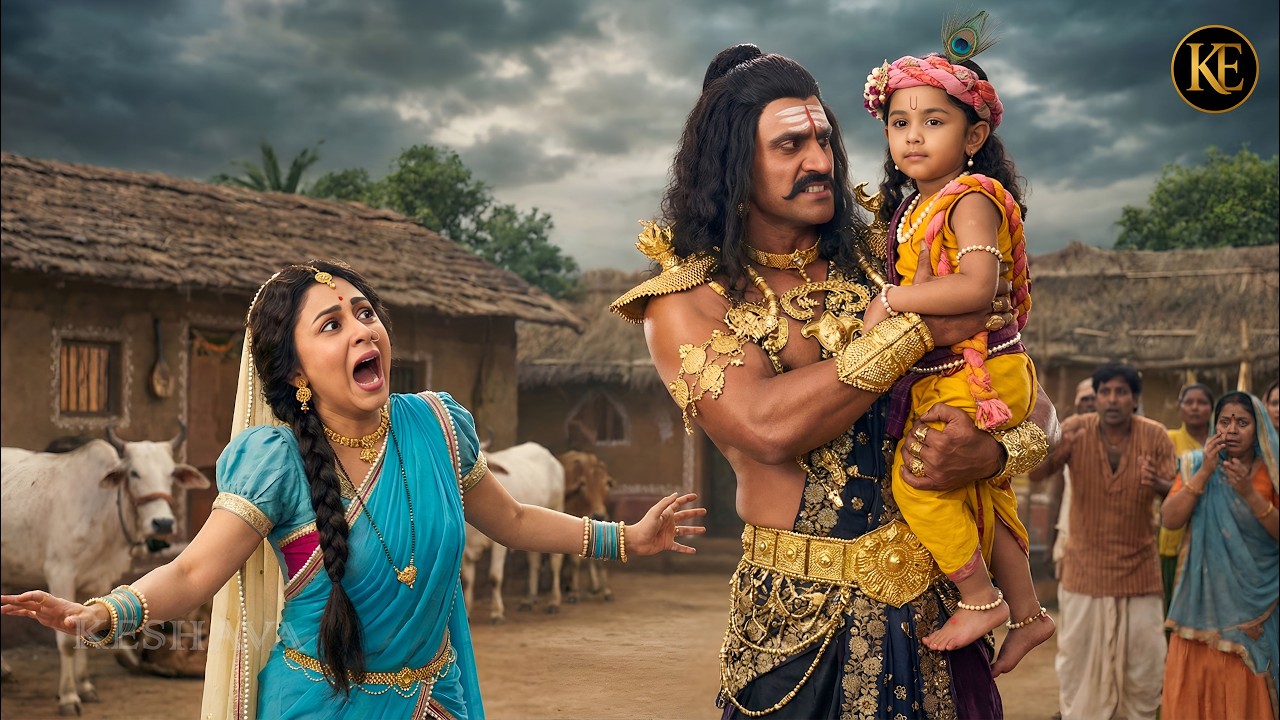 देखिए जब कंस ने कान्हा को गोद में उठाया, तो मैया ने  दिव्य रूप दिखाया || मैया यशोदा का नंदलाला ||