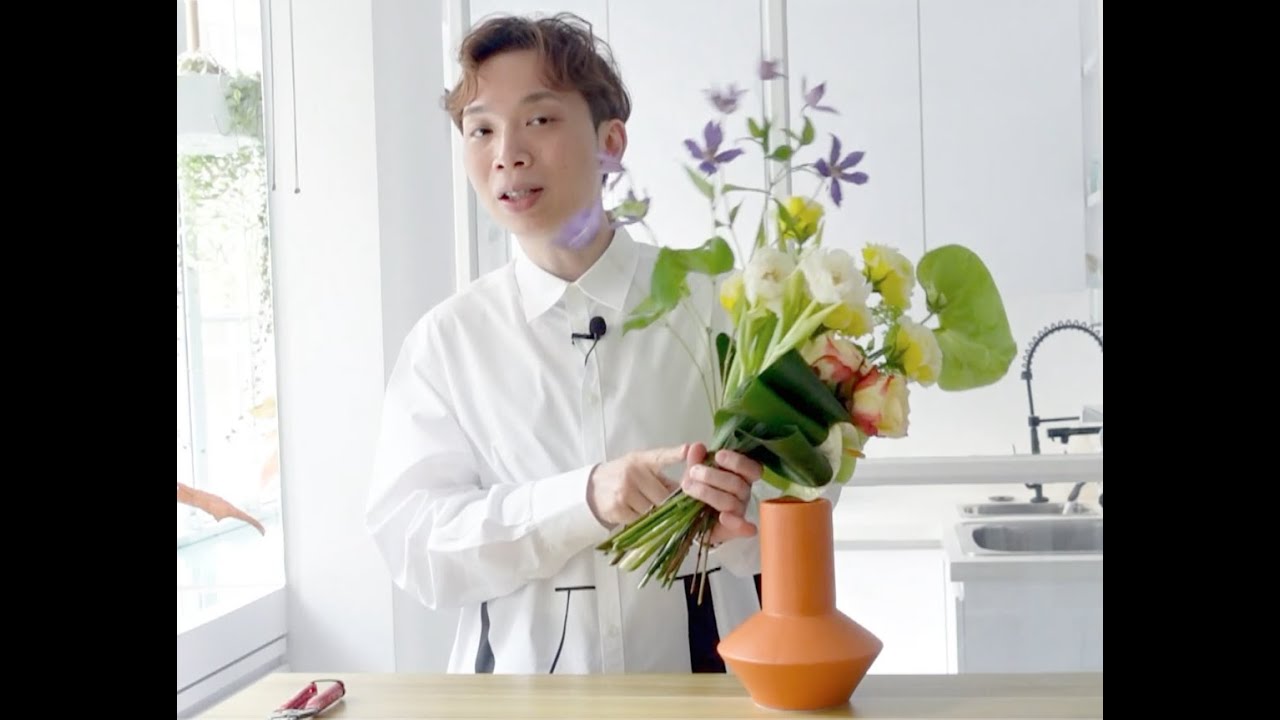 OMAKASE 大師SOLOMON 花藝教室 | 家居鮮花插花擺設 | 清新黃配綠設計| FRESH SUNSHINE BOUQUET TUTORIAL