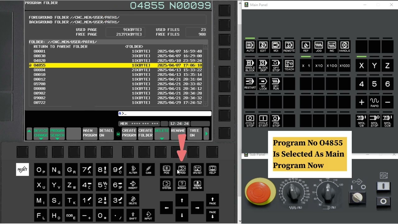 How to select a Main Program in Fanuc [Fanuc Controller]