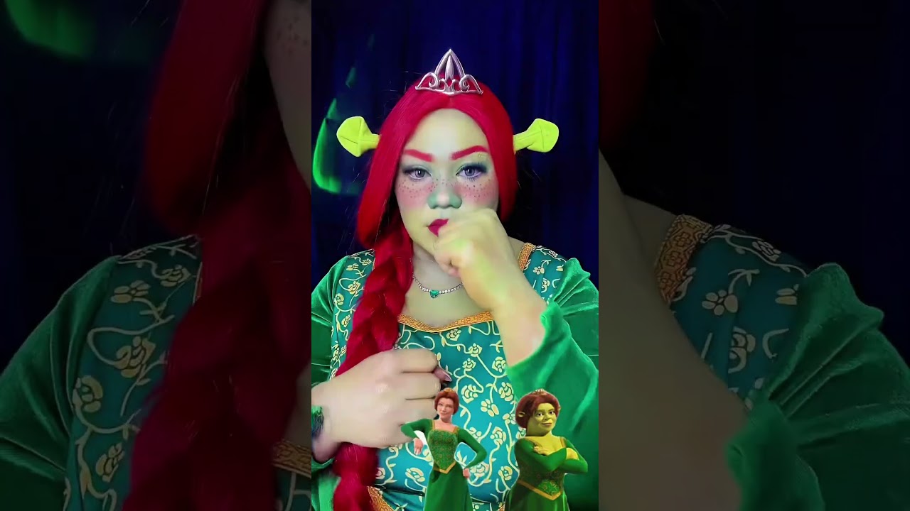 Princess Fiona 💚✨👑#princess #fiona #shrek #makeup #cosplay