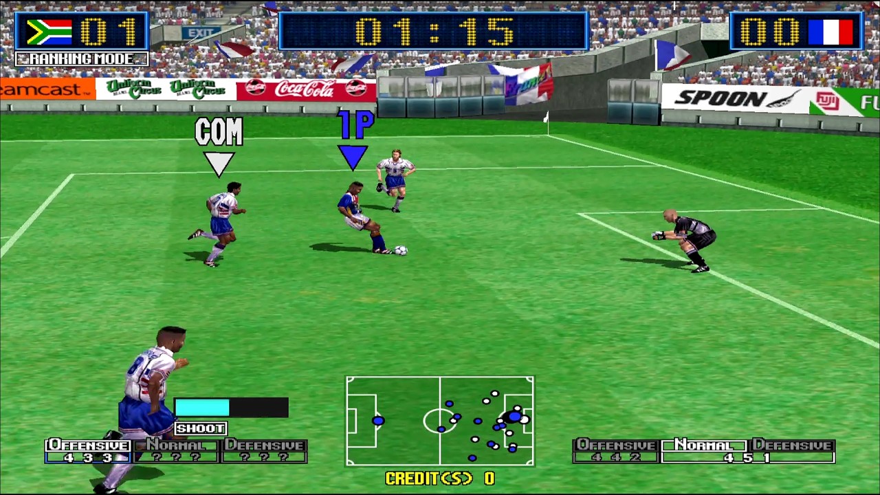 [Naomi] 버추어 스트라이커 2 2000 남아프리카 플레이 5 (Virtua Striker 2 2000 South Africa play 5) [랭킹 모드]