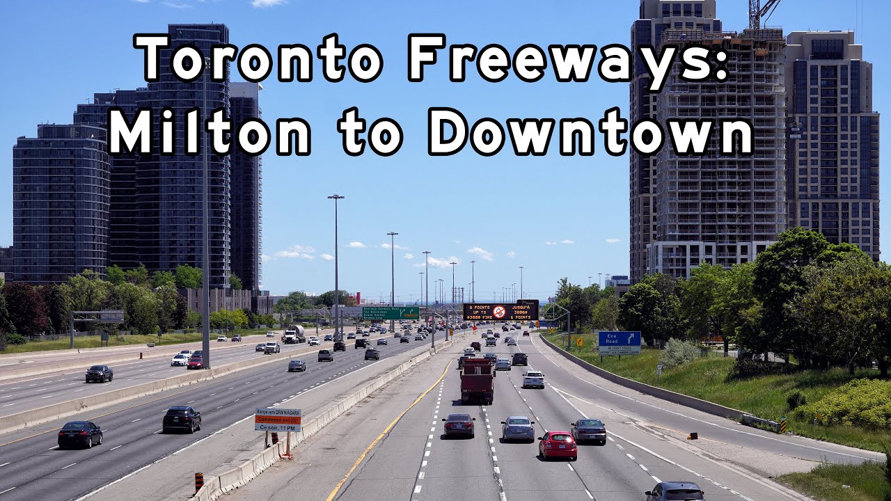 Toronto Freeways - Milton to Downtown Toronto - Hwy 401, 427 and Gardiner Expressway