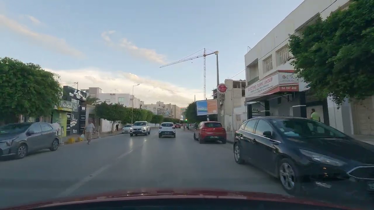 Sfax by car. Entrance by car towards Medina. Tunisia.