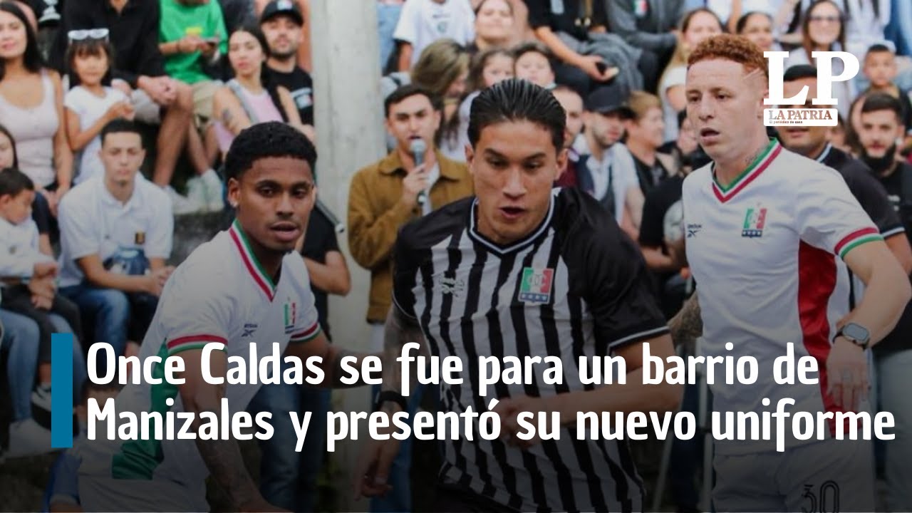 Once Caldas se fue para un barrio de Manizales y presentó su nuevo uniforme