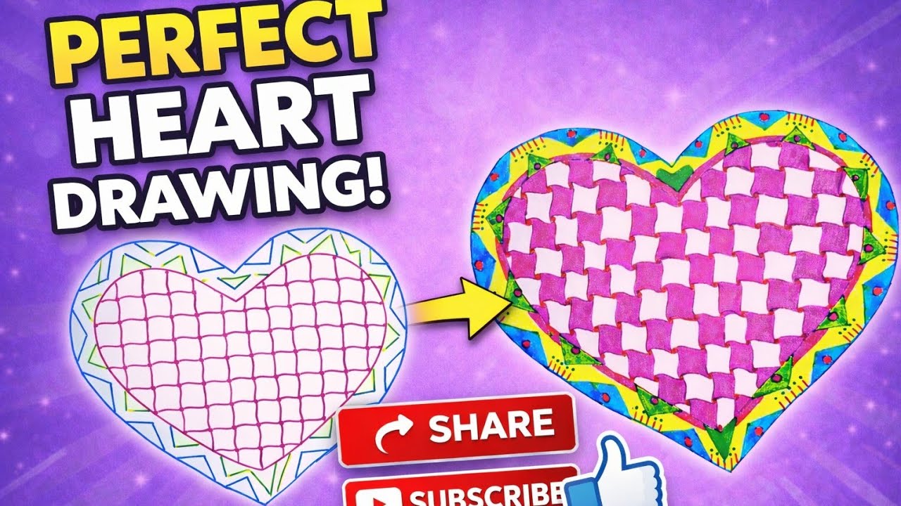 Perfect heart drawing ❤️ |  how to draw heart #heartdrawing 
