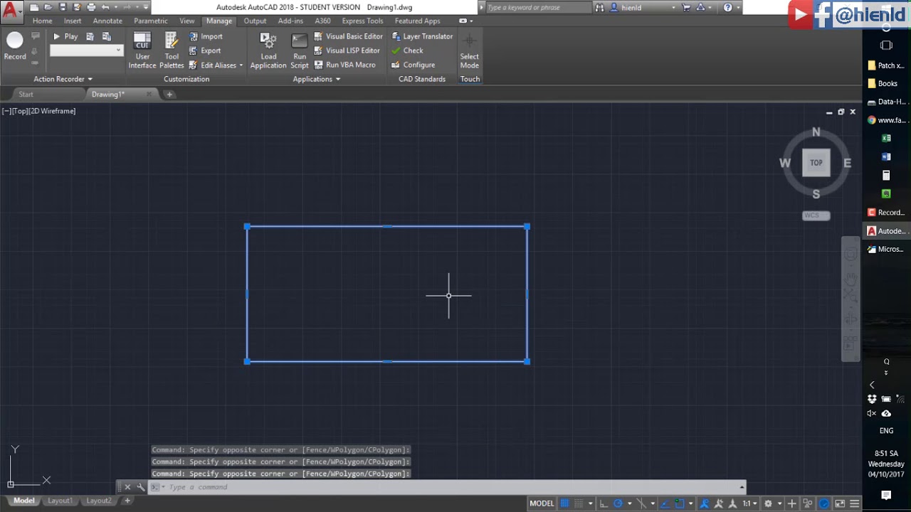 Lập trình VBA vẽ hình chữ nhật trên AutoCAD với số liệu đọc từ file Excel