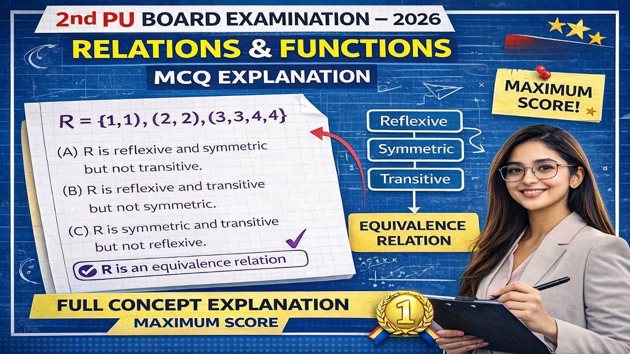 👉 2nd PU Maths| Relations & Functions🔥ALL MCQs Explained | Board Exam 2026|Karnataka #sporifiilearn