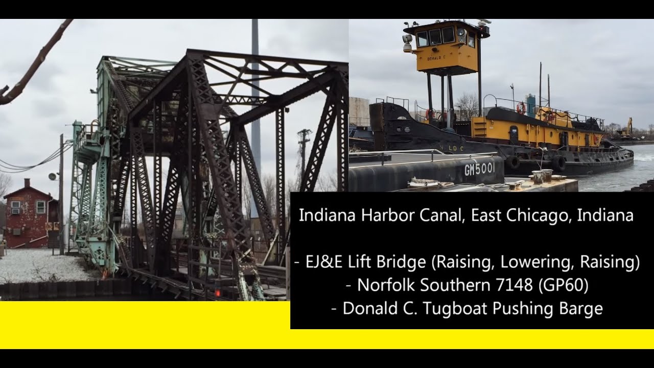 EJ&E Bascule Lift Bridge, Donald C Tugboat, Indiana Harbor Canal - East Chicago, Indiana