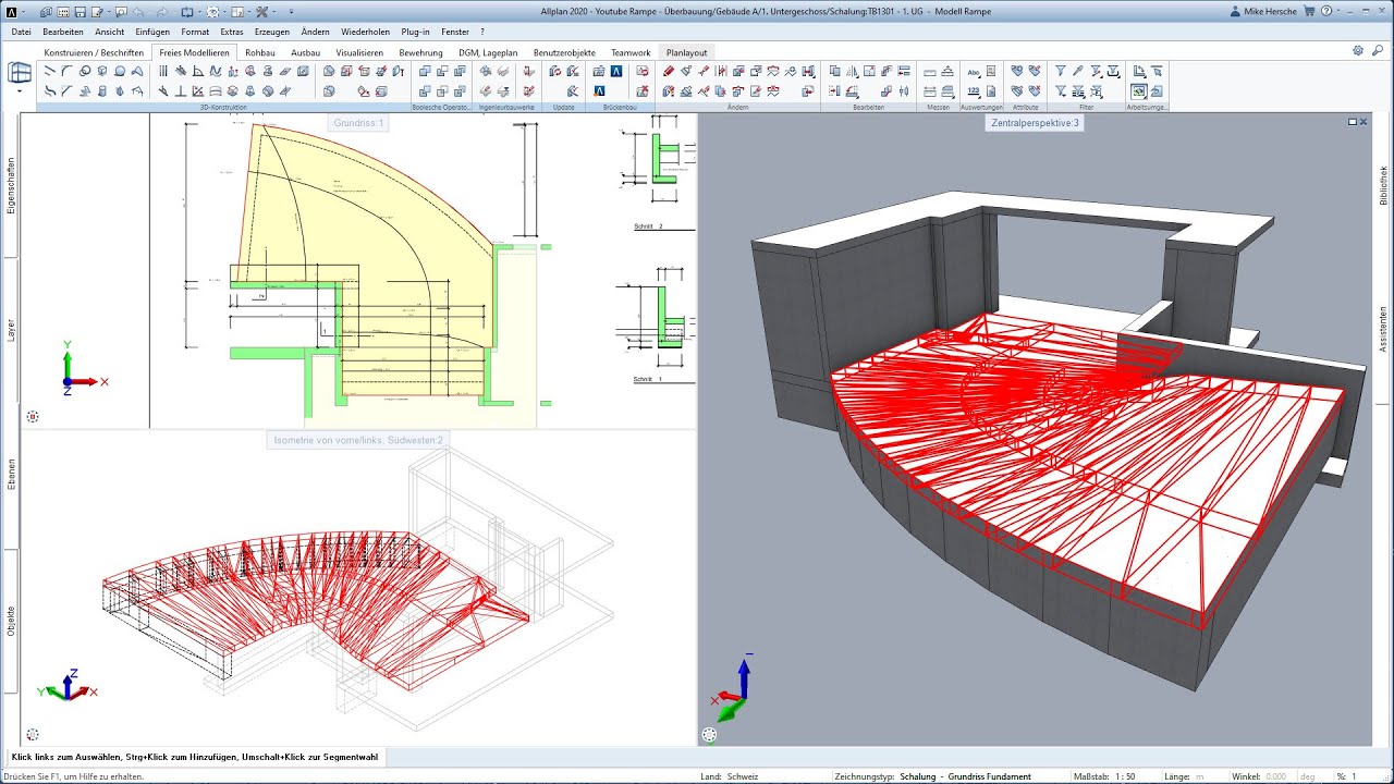 ALLPLAN 2020 Rampe mit freie Geometrie im Grundriss