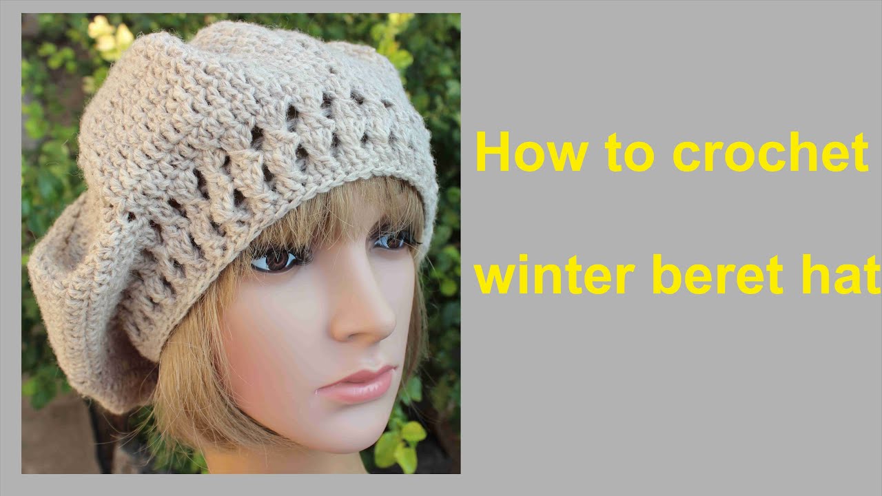 How to crochet spring  beret hat free pattern tutorial by wwwika