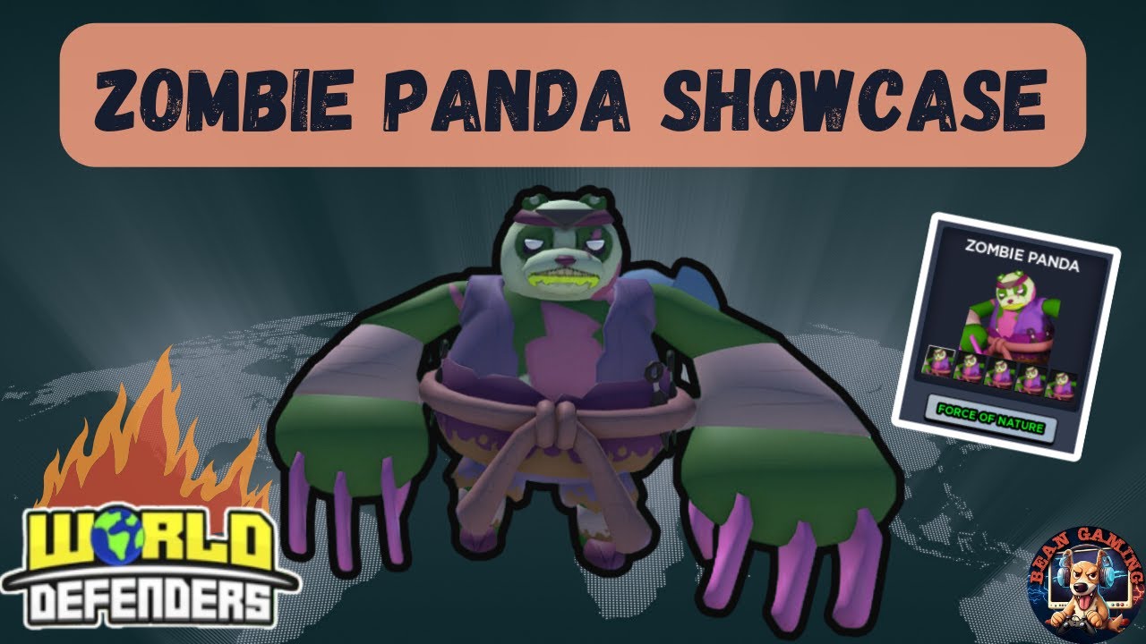 FON ZOMBIE PANDA SHOWCASE!!! World Defenders Roblox