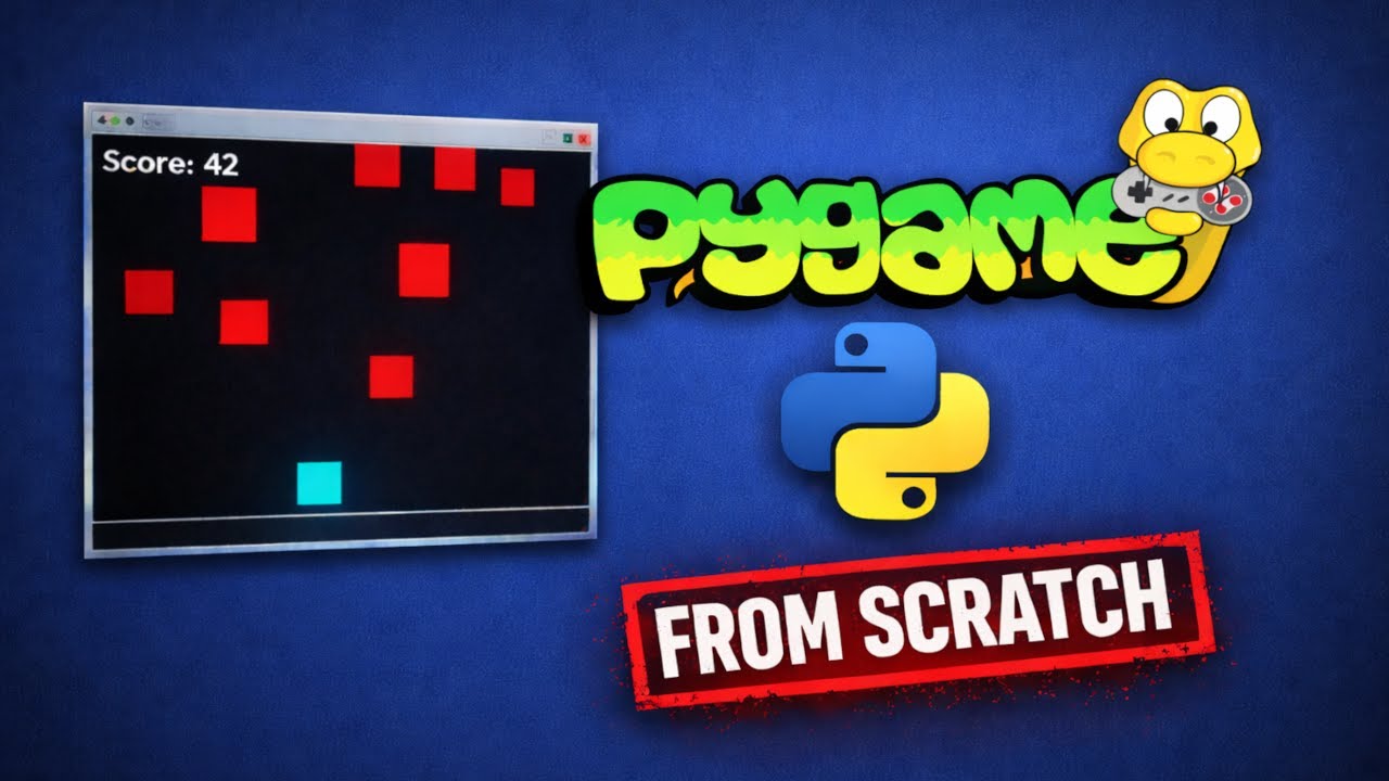 Быстро освойте Pygame: создайте свою первую игру на Python за 20 минут.