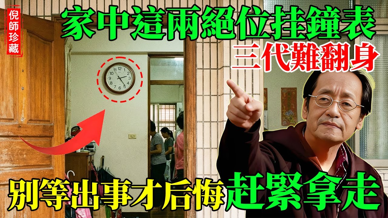 倪海廈：鐘表掛錯位，全家把命催！這兩個「絕位」掛鐘錶，三代人都難翻身，不是迷信，趕緊拿走，別等出事才後悔！#倪海廈 #居家風水 #掛鐘禁忌 #破財風水 #易經智慧 #改運 #財位 #破財