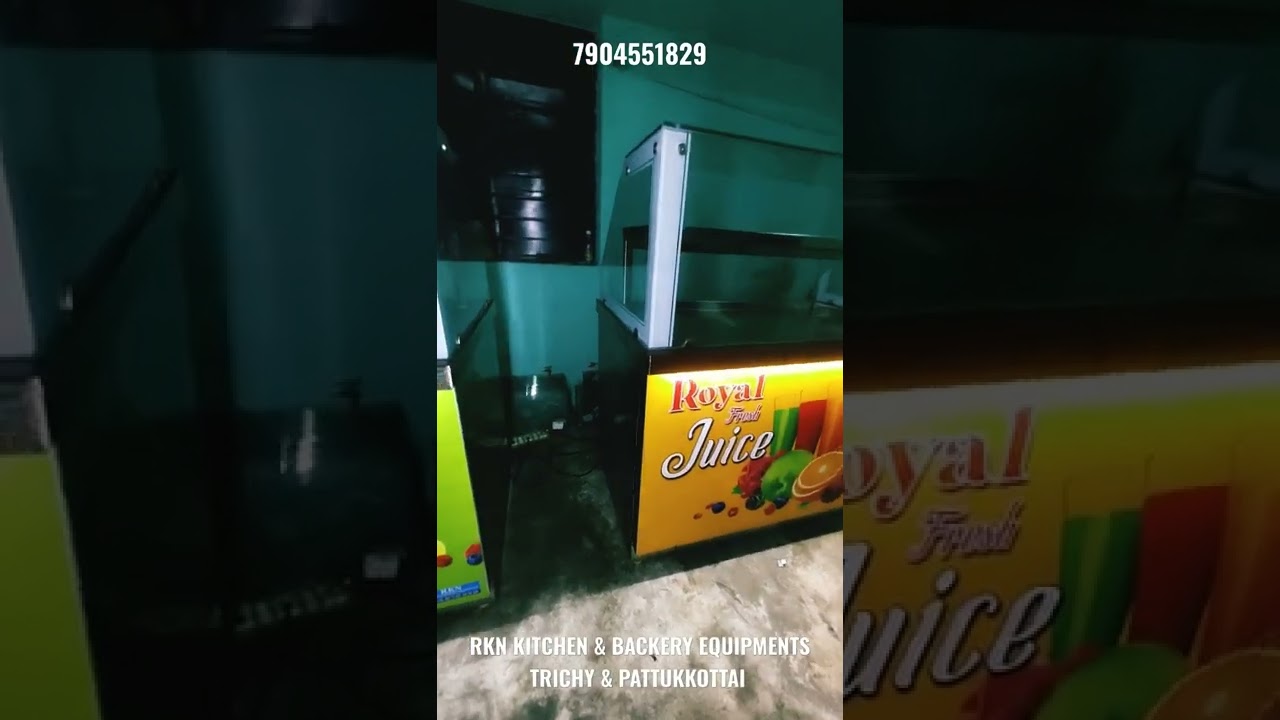 JUICE COUNTER  with Glass Top & LED Lighting / RKN KITCHEN & BAKERY EQUIPMENTS