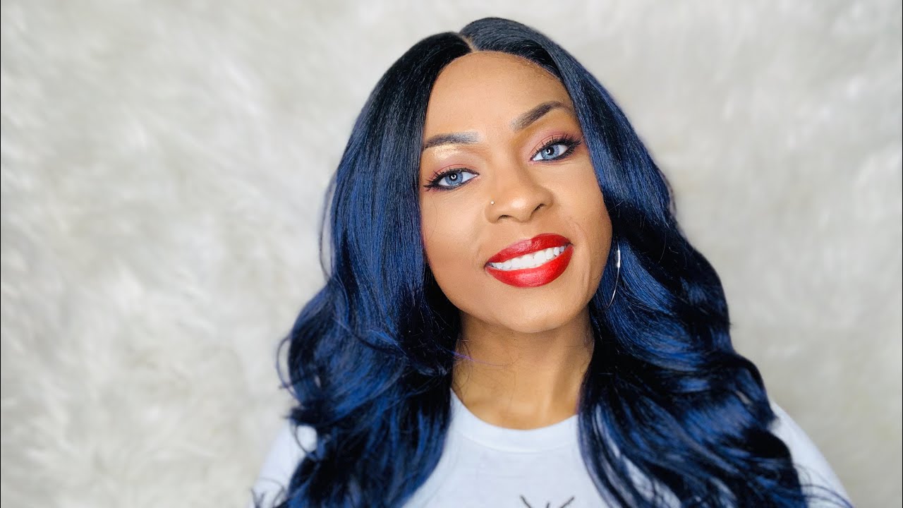 BOMB BLUE WIG! WAVY WANDER BY THE STYLIST FROM SAMSBEAUTY