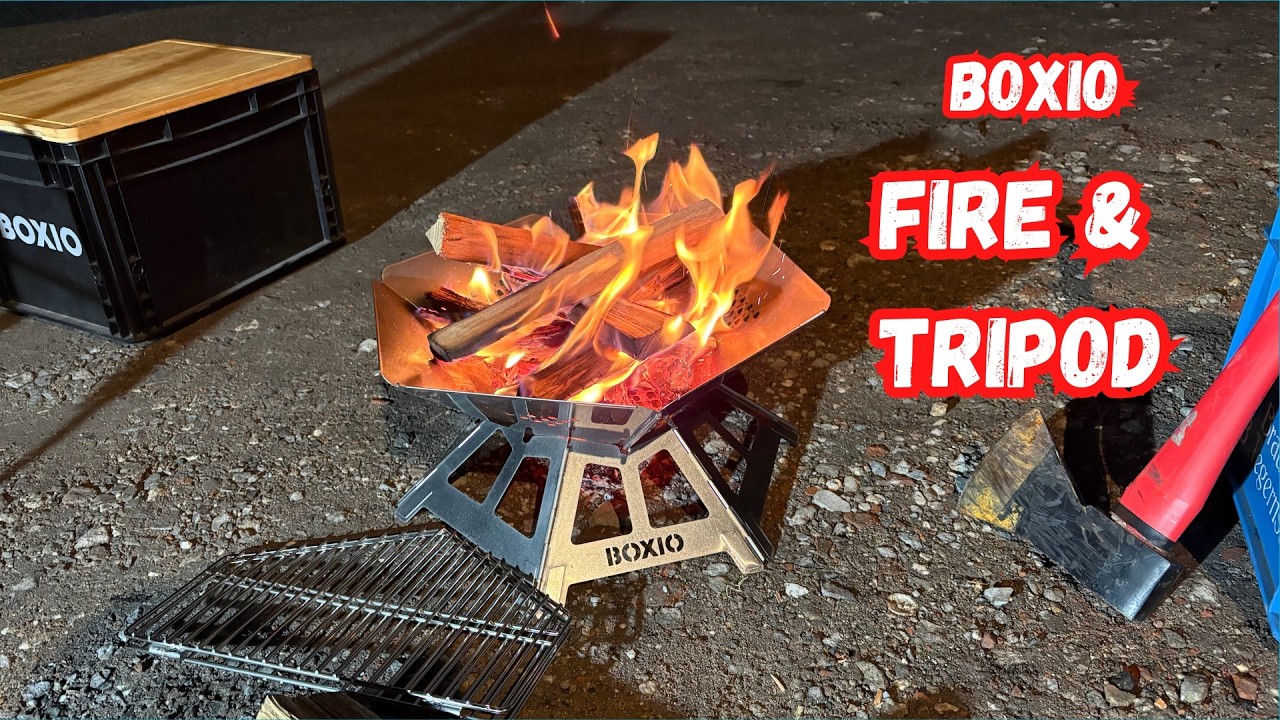 BOXIO FIRE & TRIPOD | Aufbau, Feuerchen, Grillen