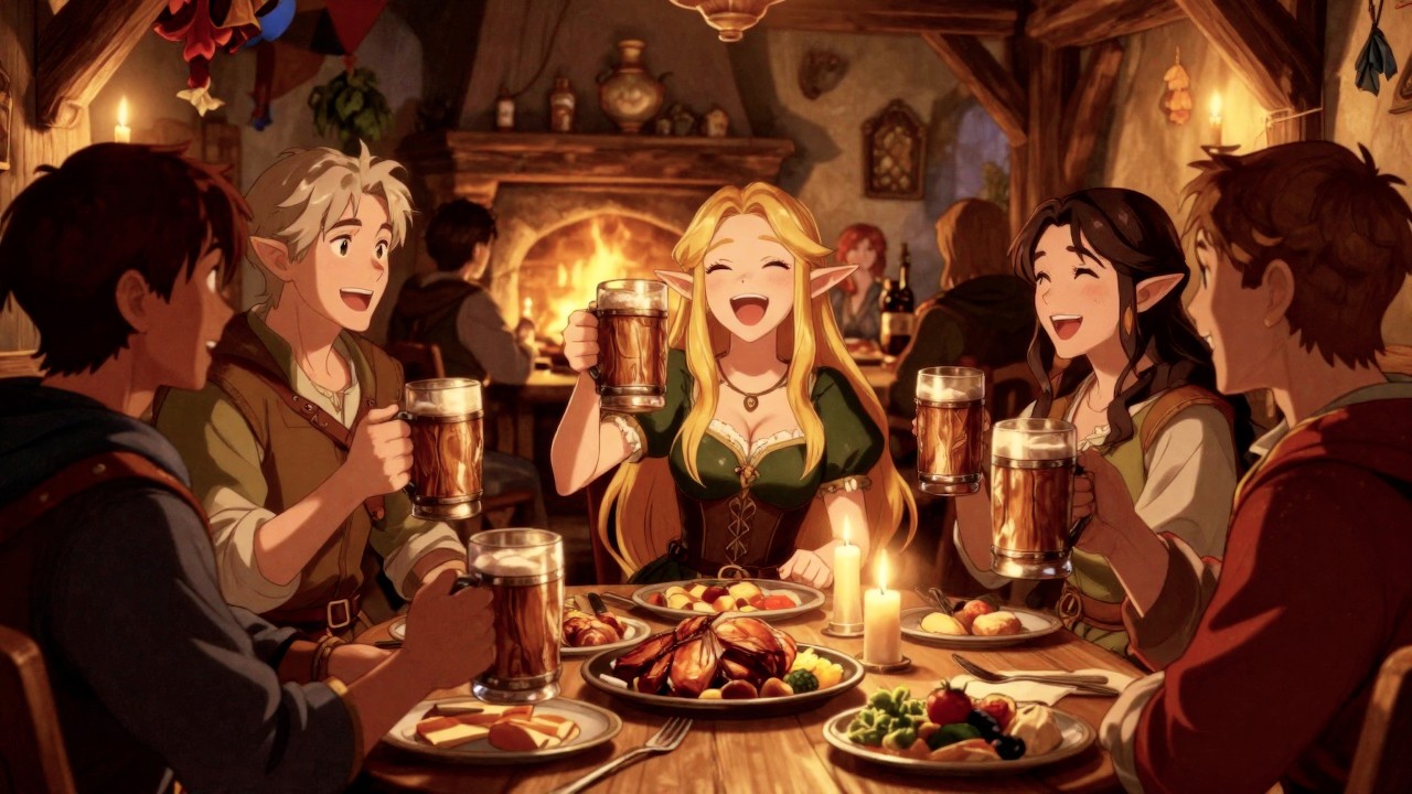 Elf Tavern Night | Medieval Folk & DnD Background Music for Relaxation