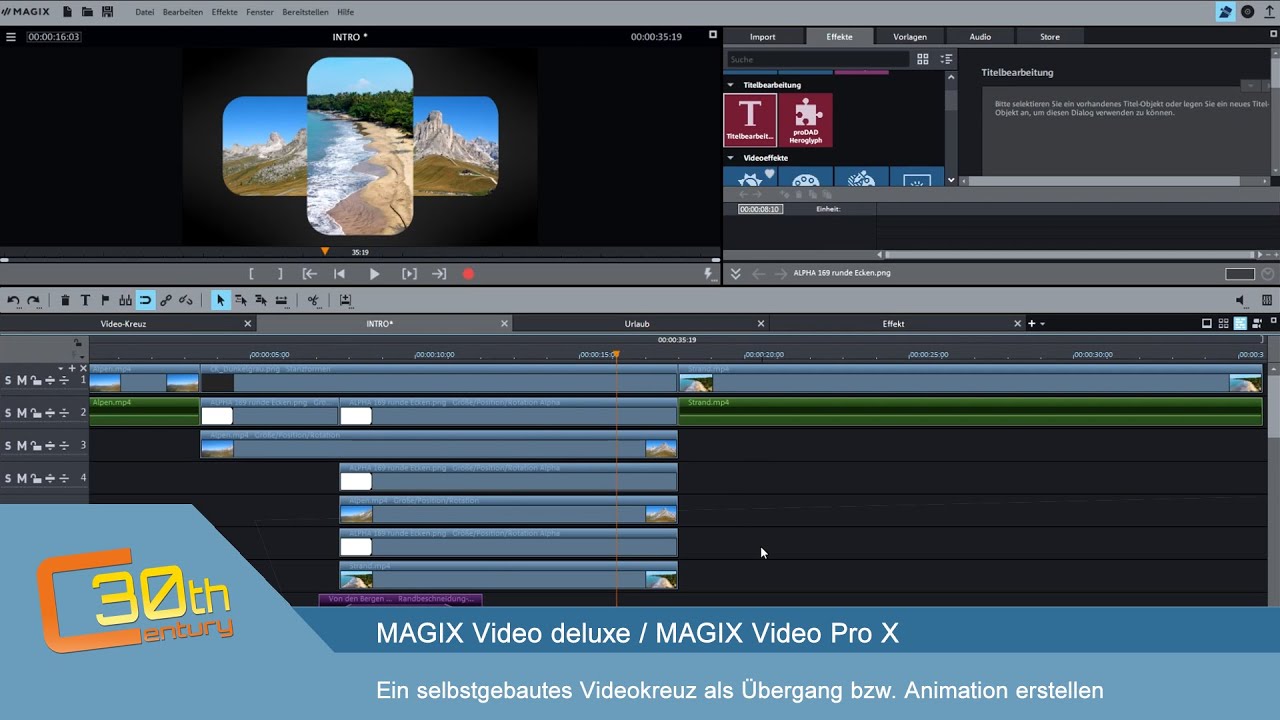 MAGIX Videobearbeitung - Selbstgebautes Videokreuz als Blende bzw. Animation erstellen